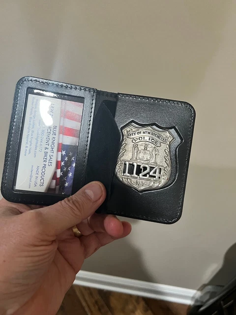Leather Police Officer Bi-Fold Badge Wallet USA Made