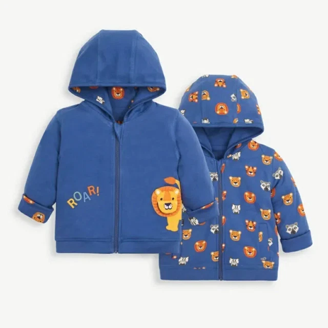 JoJo Maman Bebe Lion Reversible Hoodies 4-5 Yrs Boy New W Tags Sealed Bag