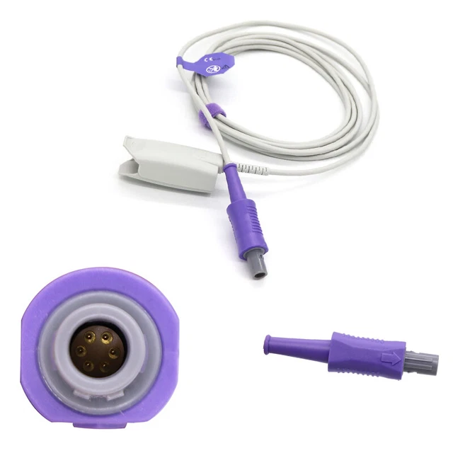 Adult Finger Clip SpO2 Sensor Probe Compatible with Edan Carewell/Medec/Contec