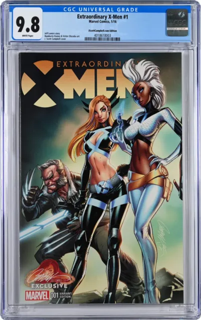 Extraordinary X-Men #1 CGC 9.8 (Jan 2016, Marvel) JScottCampbell.com Variant