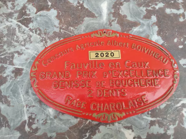 Plaque De Concours De Boucherie Fauville En Caux