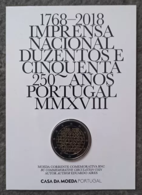 2 Euro Portugal 2018 - Nationale Druckerei - BU - Coincard