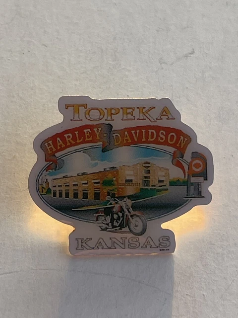 Topeka Kansas Harley Davidson Motorcycle Pin Pinback PB34F