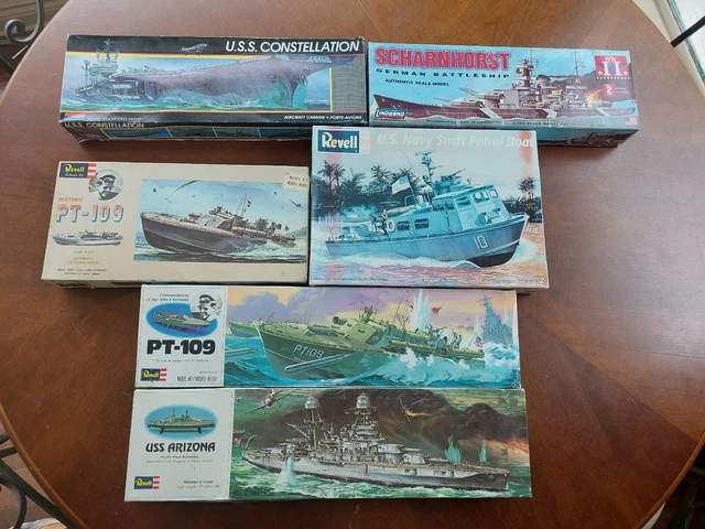 Revell-Lindberg-Monogram x6 HTF *New & Used* Navy Battleship Model Kits