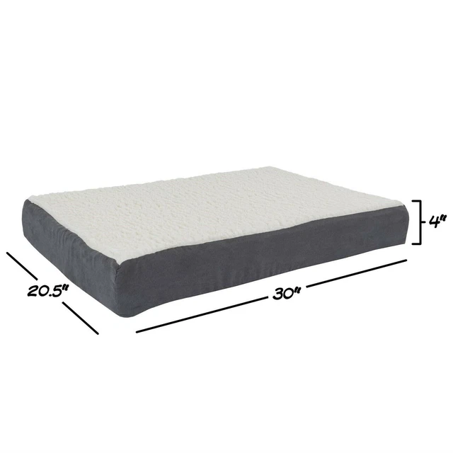 Orthopedic Dog Bed Memory Foam Cozy Sherpa 30 x 20 x 4 Washable Cover 2