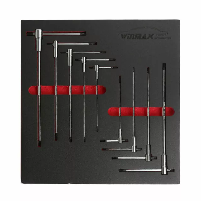 9 Pc Torx Star T-Handle Hex Allen Key Wrench Set w/ Speed Sleeves Fast Spinning