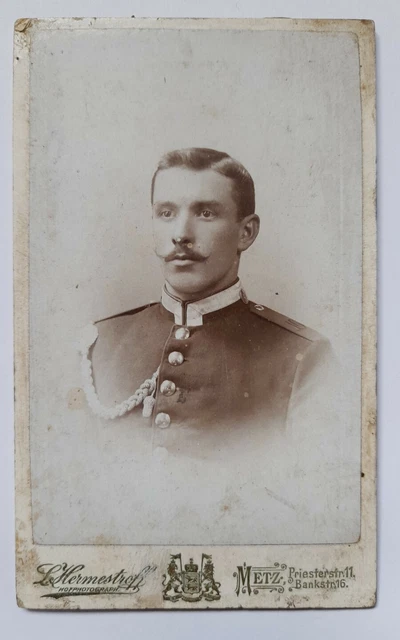 Metz Atelier-Portrait CDV Soldat Offizier Schützenschnur Regiment 16