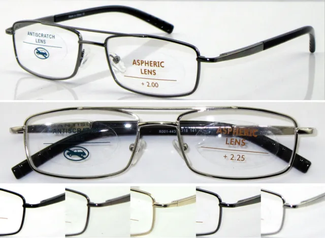 L443 Superb Quality Reading Glasses/Spring Hinges & Double Bridge Classic Style*