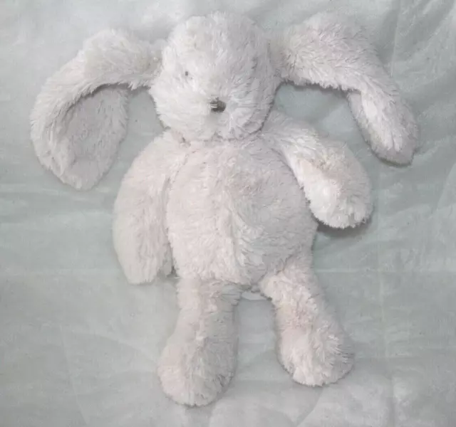 Maisons Du Monde Doudou Peluche Lapin Blanc Ecru Gris Nez Marron 30 Cm Etat Neuf