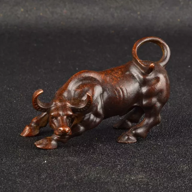 Collection Exquisite Chinese Pure Red Copper * Prosperous Cattle * Statue C70