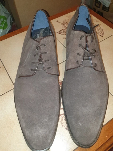 Paire De Chaussure Homme Eden Park En Cuir Swede Pointure 49 Couleur Marron