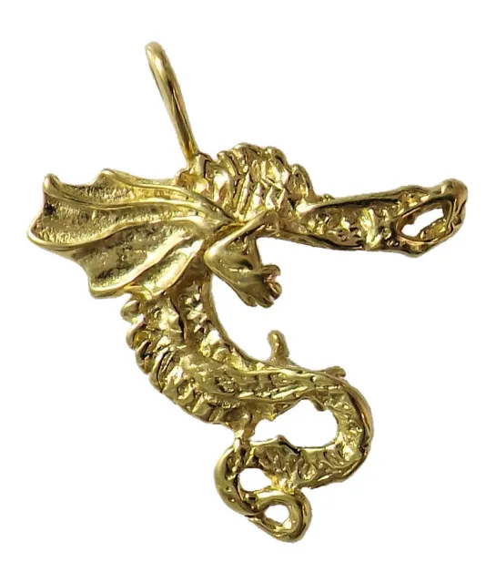 Oriental winged Dragon Pendant / Charm EP Gold Plated Lifetime Guarantee!
