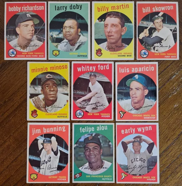 1959 Topps Star/Hof Cards Ford,Minoso,Doby,Aparicio & More Vg-Ex+ Read Desc*Ycc*