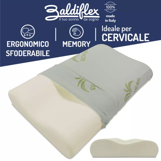 Cuscino Cervicale Guanciale Ortocervicale Memory Foam Antiacaro Anallergico