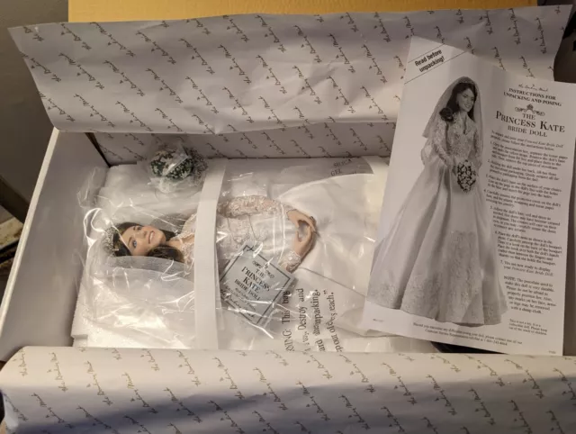 The Princess Kate Bride Porcelain Doll by Danbury Mint In Box