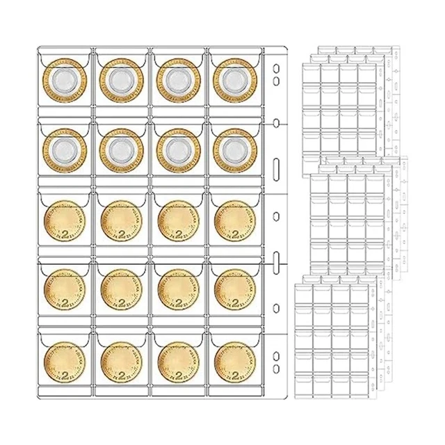10  Coin Collecting Pages with 9 Holes for Coin Album Collecting Sleeves5368