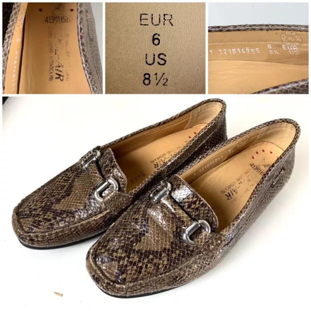 MEPHISTO COOL-AIR SNAKE Skin Print Leather Moc Loafers Shoes Women's SZ ...