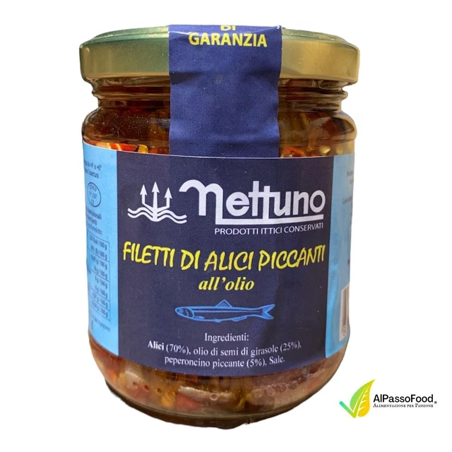 Filetti di Alici Piccanti all'Olio 212g