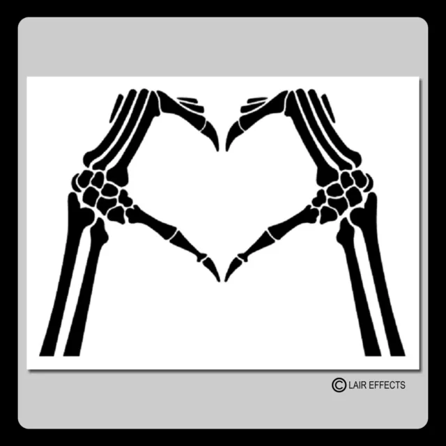 SKELETON HANDS HEART Sign Craft STENCIL Love/Bones/Halloween/Gothic In 2  Sizes! $7.99 - PicClick