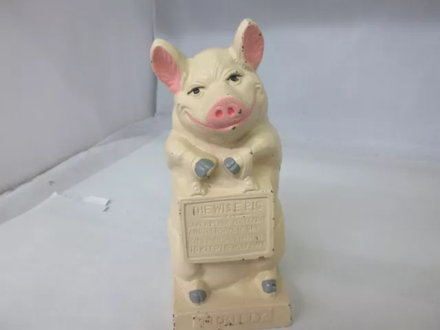Vintage  The Wise Pig Cast Iron Savings Bank  773-G