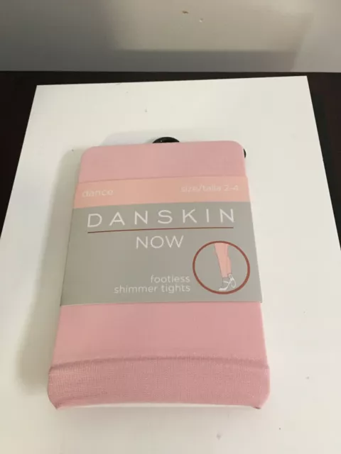New Girl's Size 2-4 Danskin Now Shimmer Footless Dance Tights Fits 28-37 Pounds