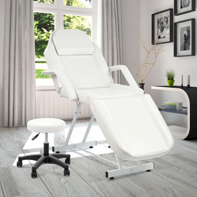 Adjust Massage Table Spa Bed Facial Tattoo Therapy Salon Chair with Stool Chair