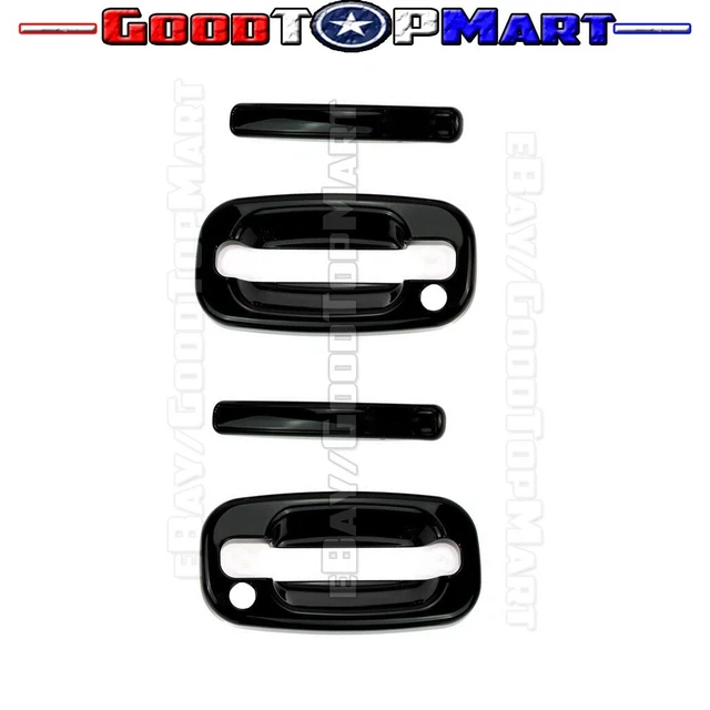 For Chevy Tahoe Suburban 2000 01 02 03 04 05 06 Black Gloss 2 Door Handle Cover