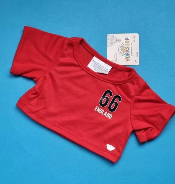 BUILD A BEAR T1❤️66 England Red Football T SHIRT TOP Clothes BNWT Christmas Gift