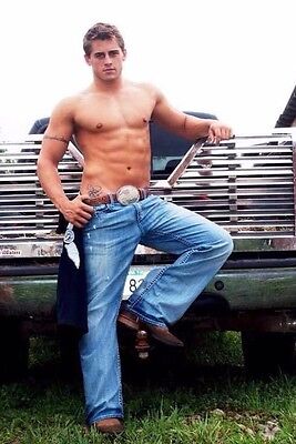 SHIRTLESS MALE MUSCULAR Country Babe Jeans Boots Buckle Truck Dude PHOTO X C PicClick