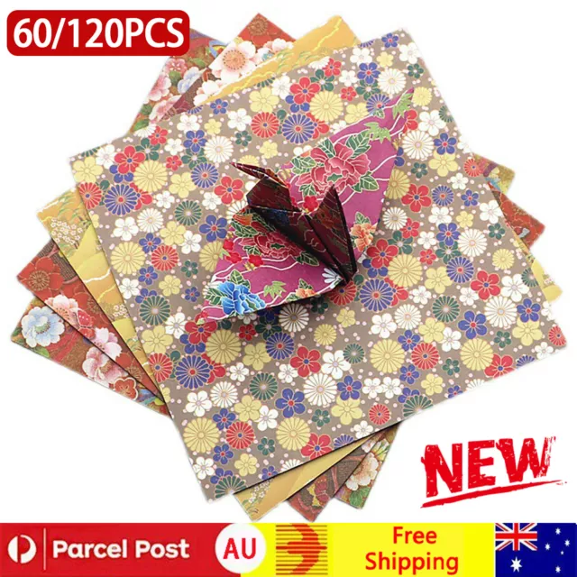 120 Sheets Japanese Pattern Sakura Folding Origami Craft Paper 8 Mixed Colours