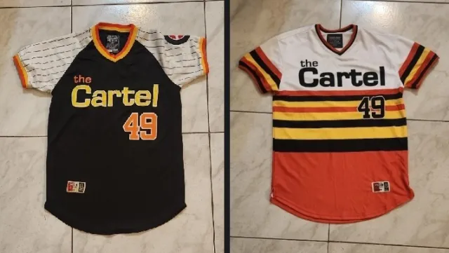 2 Pc Bleecker & Mercer Pablo Escobar The Cartel #49 Baseball Jerseys Size MEDIUM
