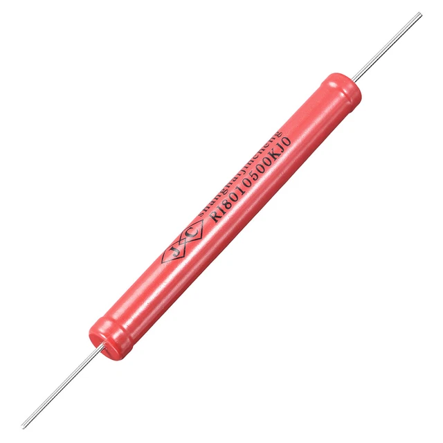 10W Power Rating 500K Ohm High Voltage Glass Glaze Electric Film Resistor