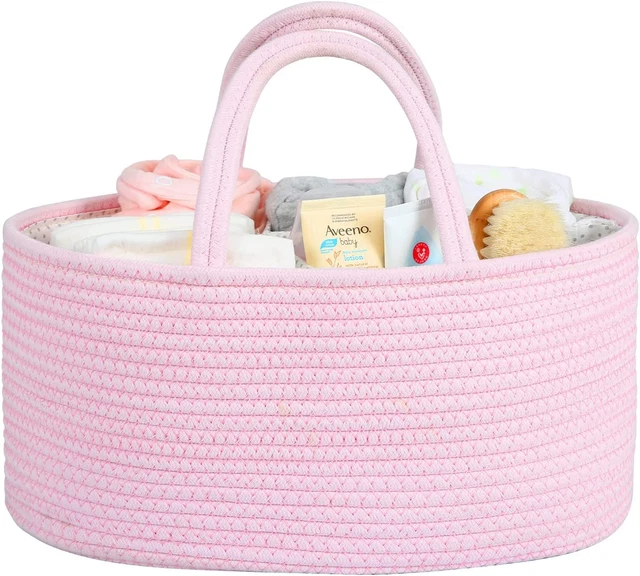 Baby Diaper Caddy Organizer for Girl Boy Rope Car Diaper Caddy Organizer Basket