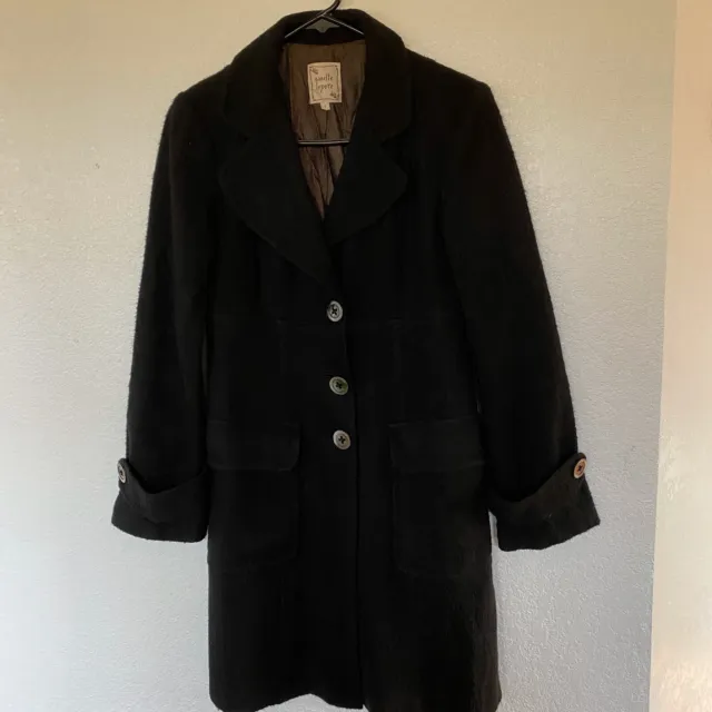 Nanette Lepore Womens Black Button Front Long Sleeve Blazer Jacket Sz S