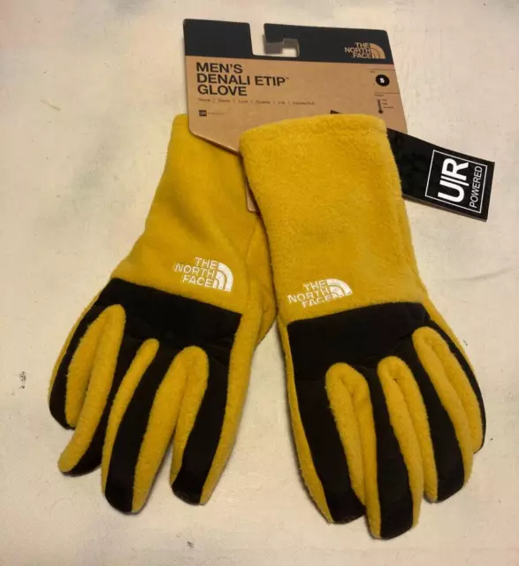 The north face men's denali etip u/r fleece gloves size small NWT