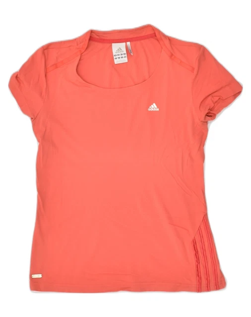 ADIDAS WOMENS CLIMA 365 T Shirt Top UK 12 Medium Red Polyester