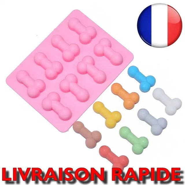 Moule Gâteaux Pénis Sexy Silicone Plateau Glaçons Savon Bougies Outils Zizi Mode