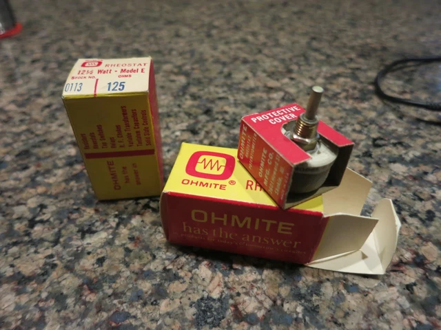 Lot of 2 OHMITE RHEOSTAT 0113 12.5 WATT Model E 125 OHMS