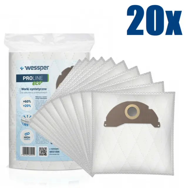 20x sacs d'aspirateur pour Kärcher 6.904-322.0 / A 2014 CV, A 2003, WD 2.200