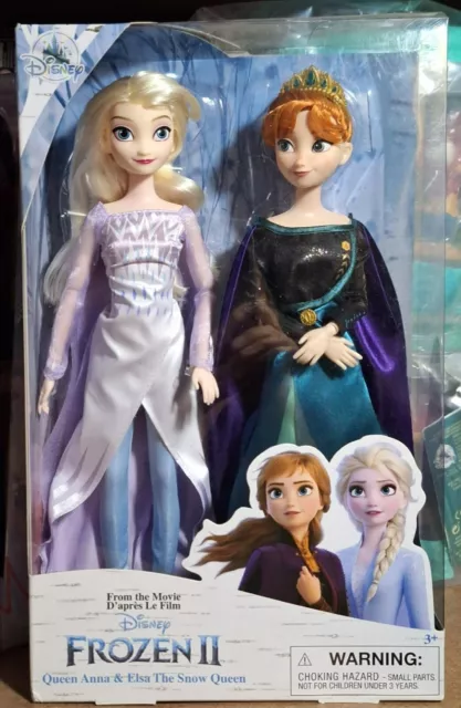 Disney Frozen 2 Snow Queen Elsa and Queen Anna Classic Doll Set NEW in Box