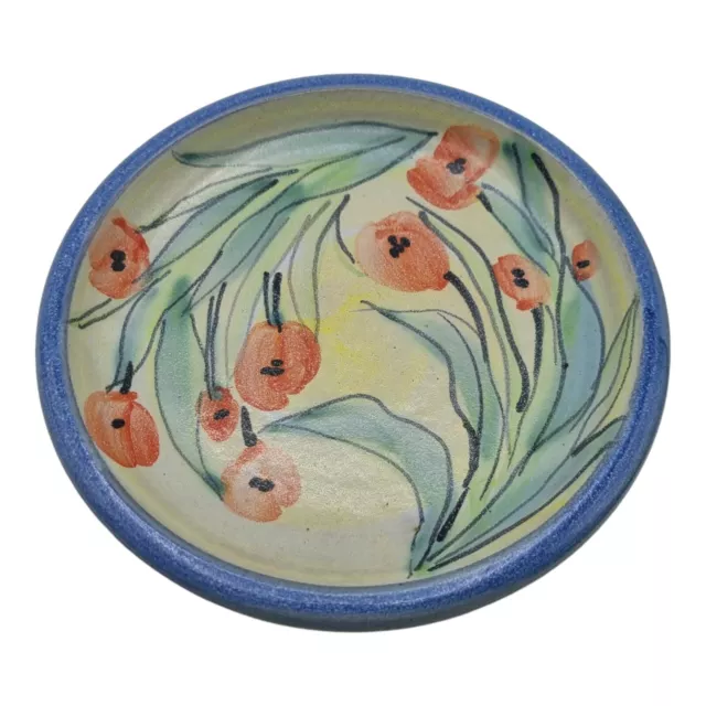 Wetheriggs Pottery Plate Poppy Design Glazed Terracotta Vintage Plate Penrith