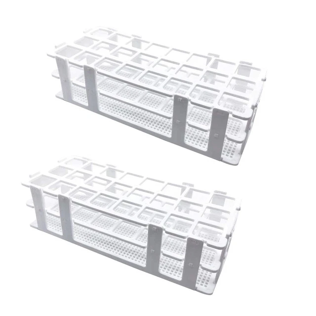 Plastic Test Tube Rack 2 Pack 24 Holes Lab Test Tube Rack Holder for 25Mm and be