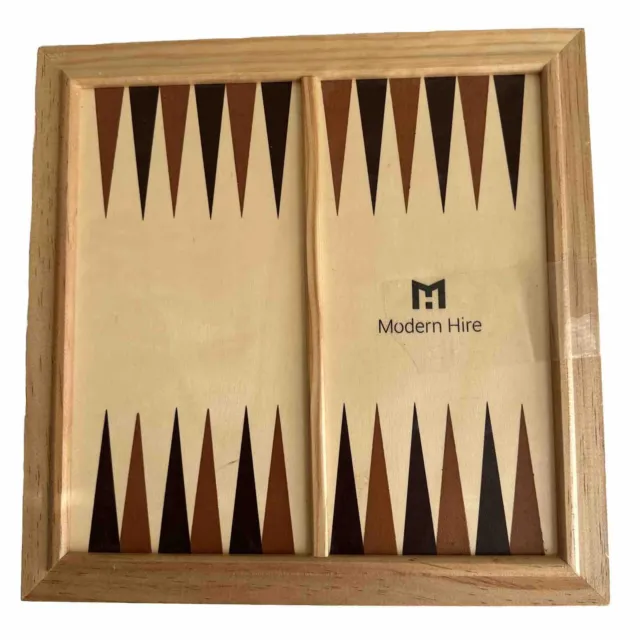 Wooden Game Box Set Backgammon Chess Cribbage Dominoes Checkers Brand New Leed’s