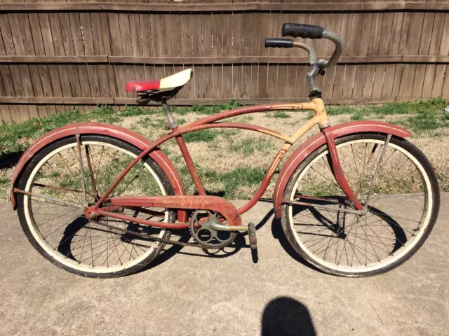 VINTAGE 40S 50S Schwinn Typhoon Bicycle Original Paint Antique 24