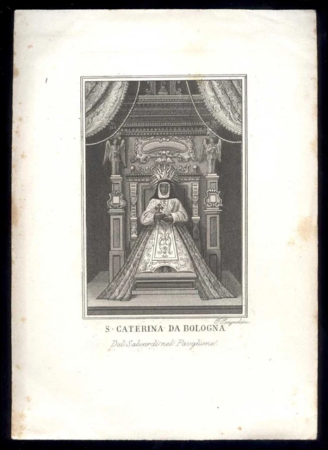 Gravure Ancienne 1700 – Santino Incisione – Sainte Monique Mère De Saint Augustin