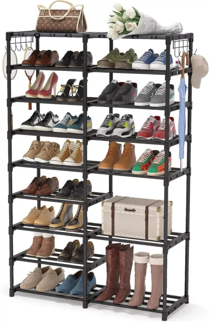  W&X - Armario de zapatos oculto para entrada, organizador de  zapatos de gran capacidad, mueble decorativo vintage con cajón y estante para  zapatos, color marrón, doble capa, 20 x 9 x