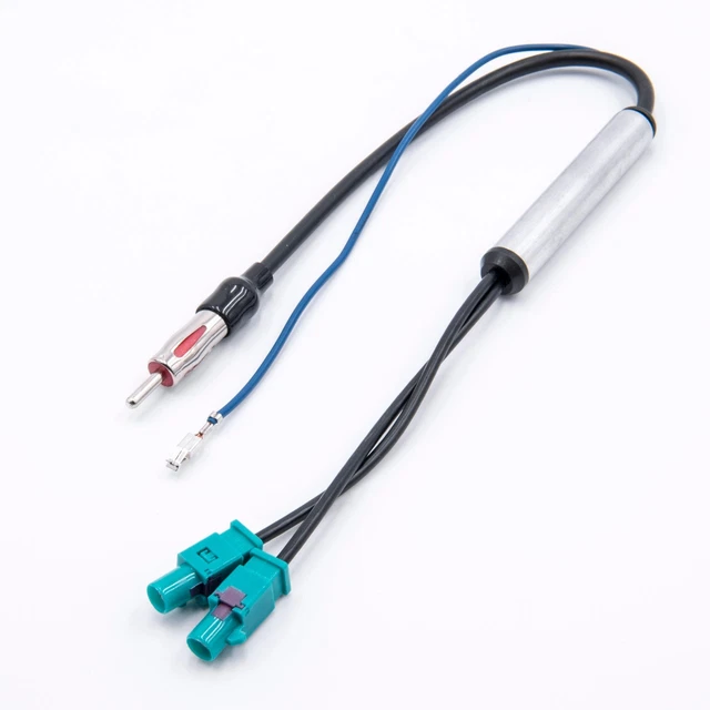 Amplificateur d'antenne pour Audi, Seat, VW - Din (m) vers double Fakra (m)