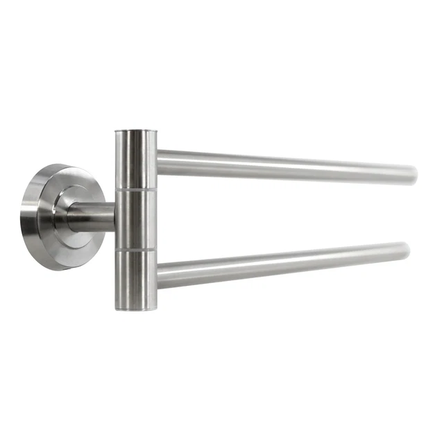 Toalla Riel Doble Giratorio Montado en Pared Acero Inoxidable Baño Cocina 50cm