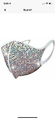 Reusable Washable Crystal Glitter Rhinestone Sparkly Bling Cloth Face Mask Cover