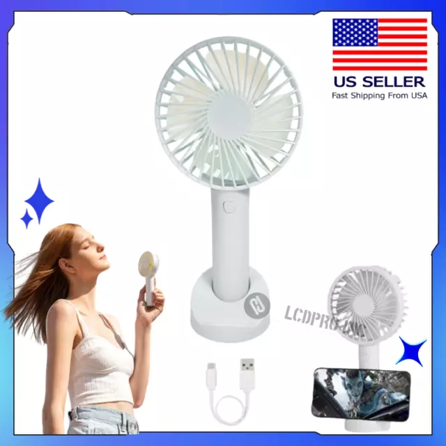 Portable Rechargeable Fan Mini Handy Fan Pocket Size Air Cooler USB w/ Battery